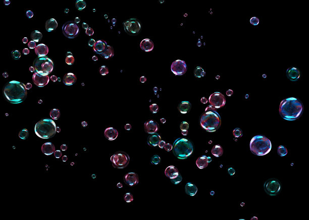 黑色背景上的气泡图片下载