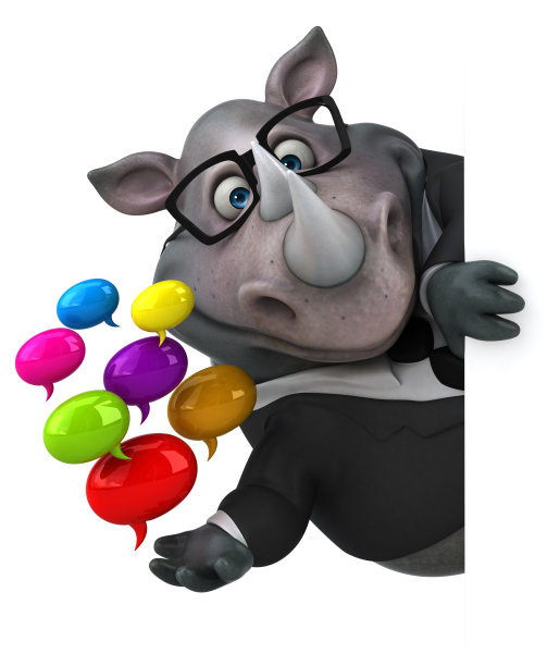 有趣的犀牛- 3D插图图片下载