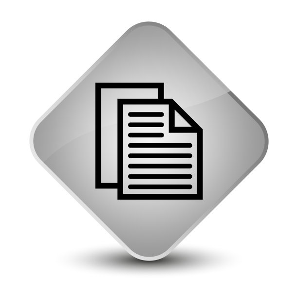 文档页面图标优雅白色钻石按钮图片下载