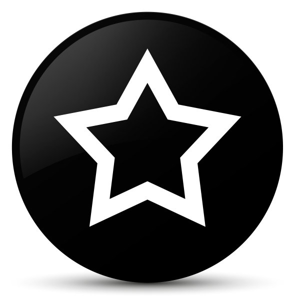 星星图标黑色圆形按钮图片下载