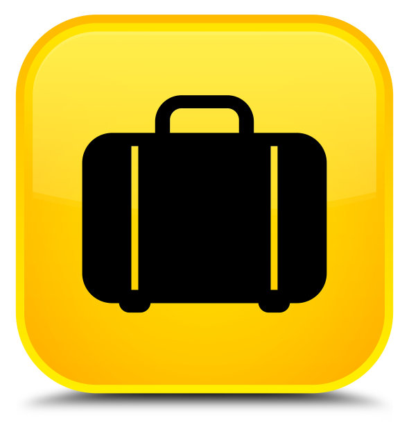 袋子图标特殊的黄色方形按钮图片下载