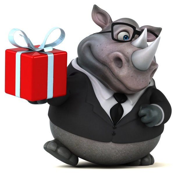 有趣的犀牛- 3D插图图片下载