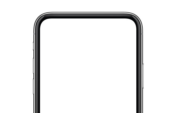 特写新的现代智能手机模型孤立在白色背景素材图片