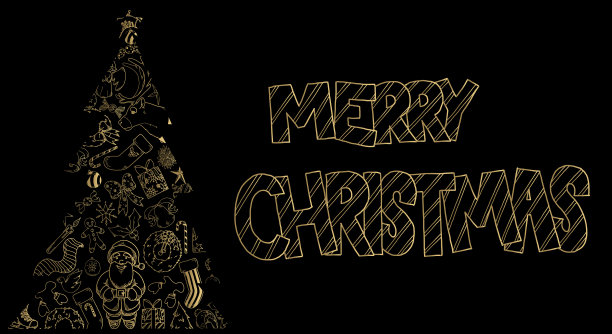 圣诞问候图形与节日元素图片下载