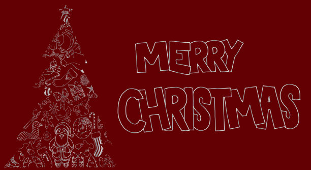 圣诞问候图形与节日元素图片下载