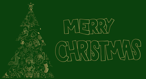 圣诞问候图形与节日元素图片下载