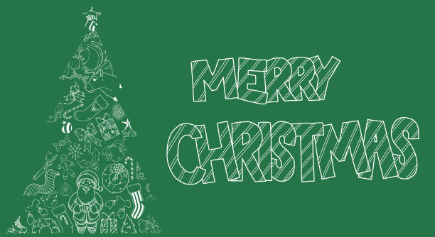 圣诞问候图形与节日元素图片下载