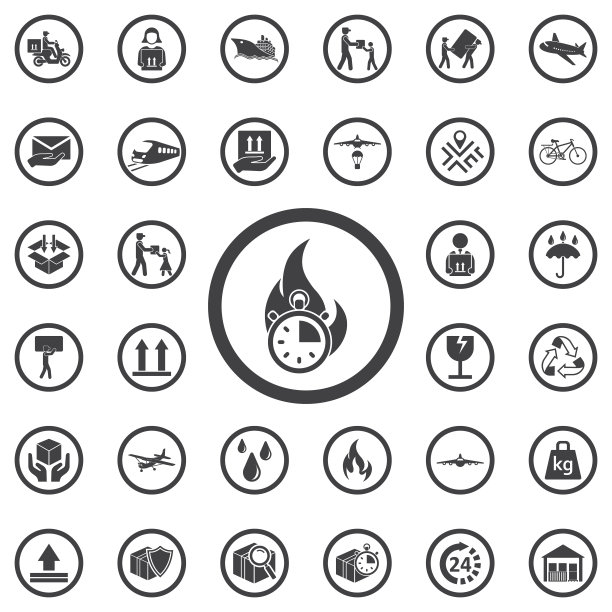 秒表，火焰图标图片下载