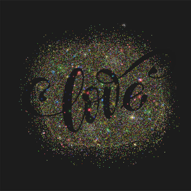 金箔上手写的“爱”字图片下载