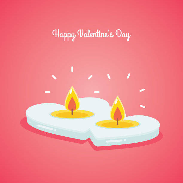 情人节爱心烛台贺卡图片下载