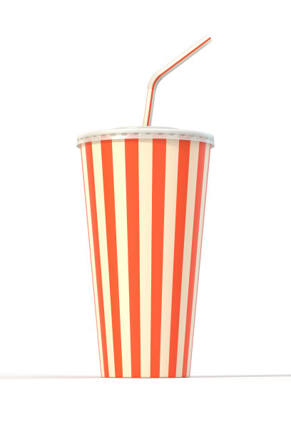 快餐可乐饮料杯和饮料吸管图片下载