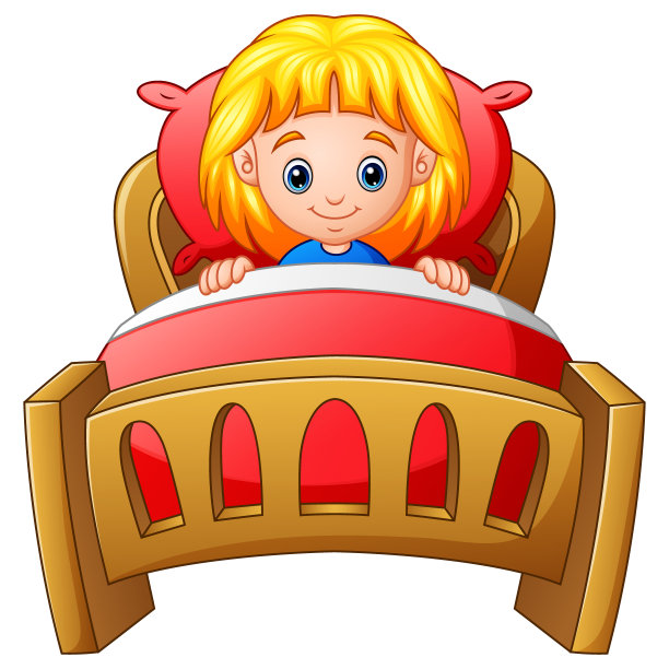 小女孩睡在床上图片下载