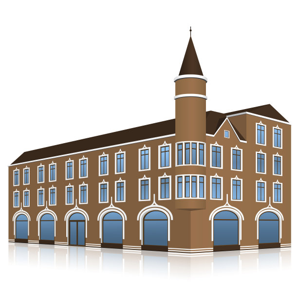 带有入口和反射的办公楼图片下载