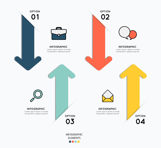 信息图元素与图标的业务说明。矢量图片下载