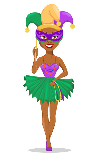 狂欢节上戴面具的小丑图片下载