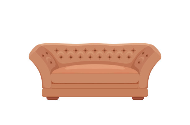 沙发和沙发彩色卡通插图向量集图片下载