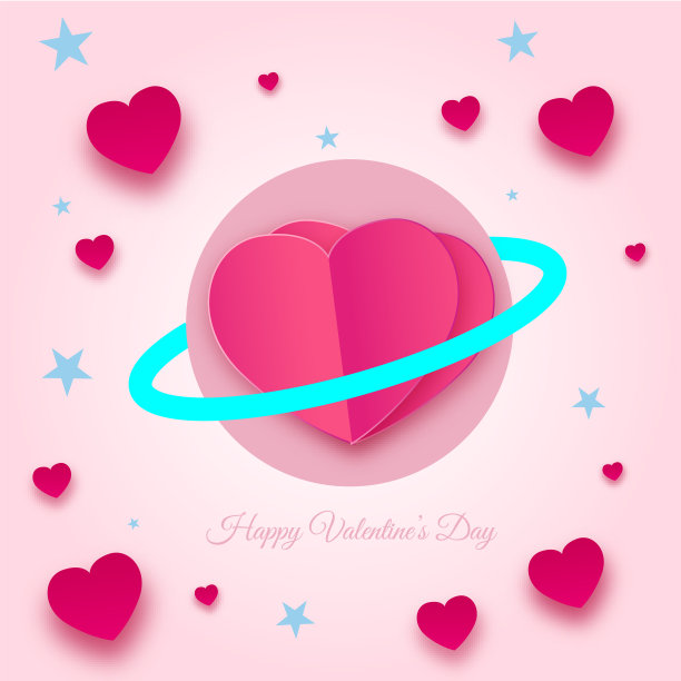 粉红色的心在圆圈和粉红色的背景矢量图像图片下载