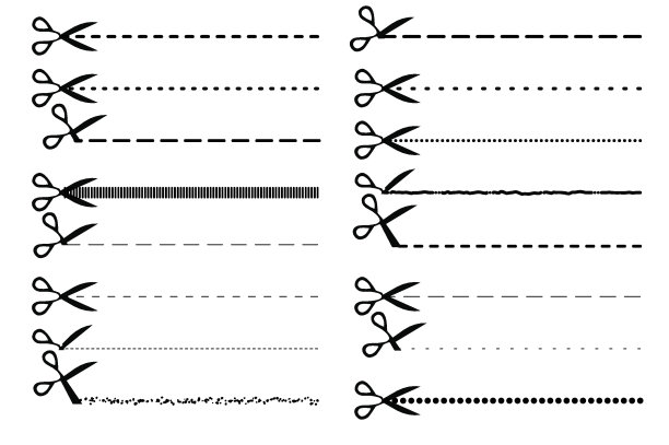 剪刀虚线集向量图片下载