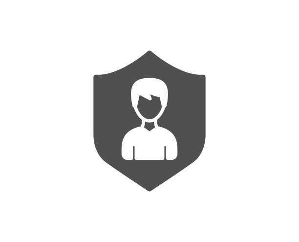 用户保护简单图标。男性形象标志。图片下载
