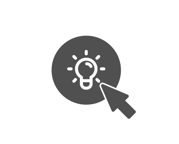 创意灯简单图标。鼠标光标的迹象。图片下载