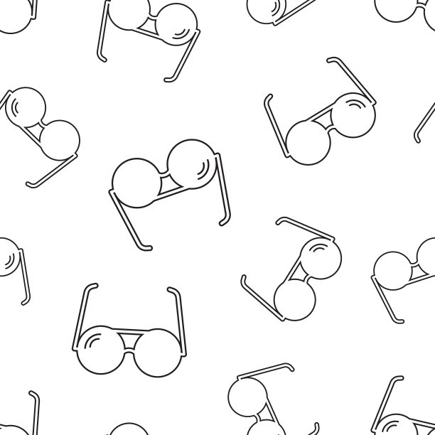 太阳眼镜无缝图案背景。商业平面矢量插图。眼镜标志符号图案。图片下载