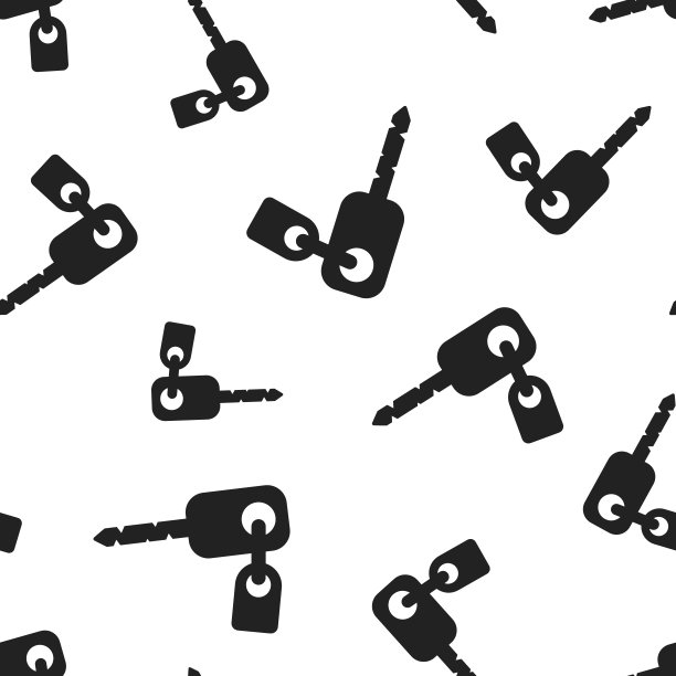 关键无缝模式背景。商业平面矢量插图。关键符号符号模式。图片下载