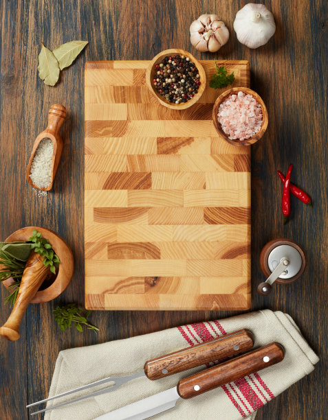切菜板和香料图片下载