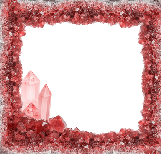 红色红宝石框架与大水晶图片下载