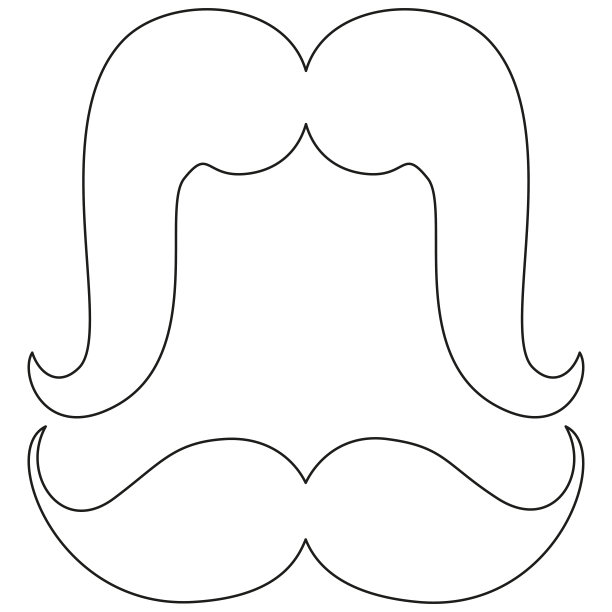 图标线艺术海报男子父亲父亲日小胡子集。图片下载