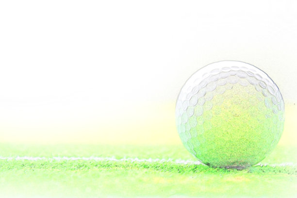 抽象高尔夫球水彩画背景。素材图片