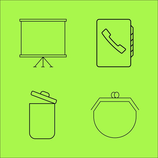 业务大纲图标集。线性图标图片下载