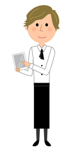 咖啡厅职员，服务员，平板电脑图片下载