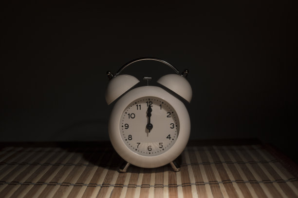 午夜十二点钟有铃的老式闹钟图片下载