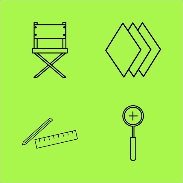 设计元素简单线性轮廓向量图标集。图片下载