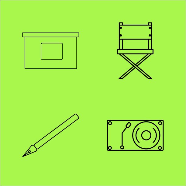 设计元素简单线性轮廓向量图标集。图片下载