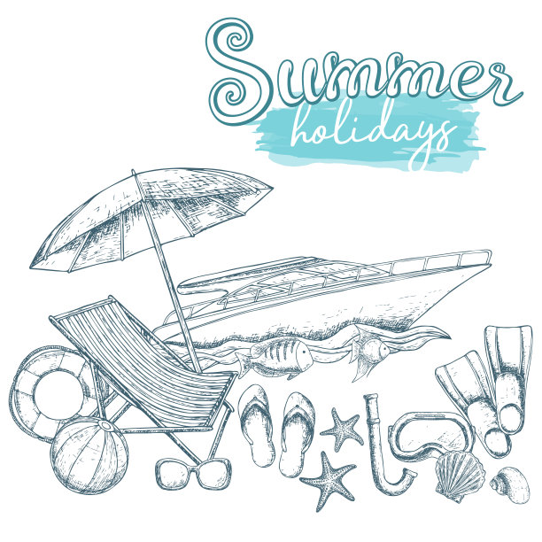 海滩暑假图片下载