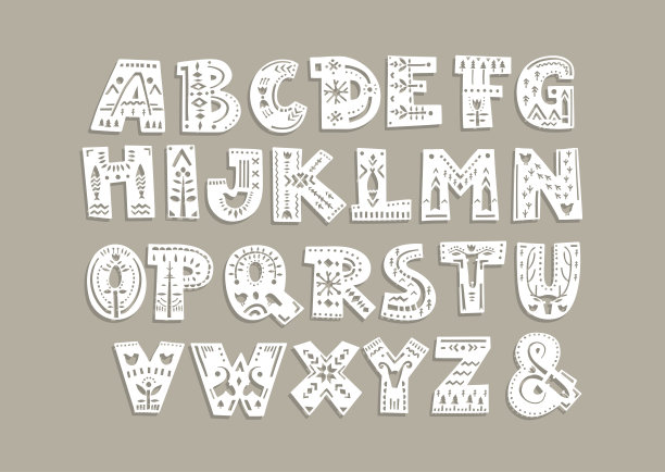 剪出字母与斯堪的纳维亚模式的激光切割模板的纸和乙烯基。图片下载