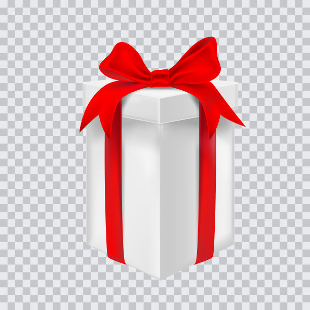 红丝带礼盒。矢量图图片下载