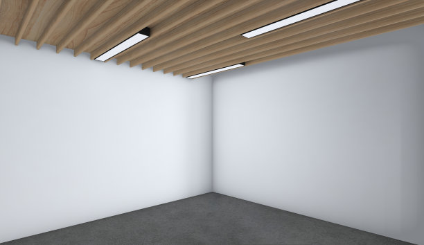 现代空房间，3D渲染室内设计，模拟插图图片下载