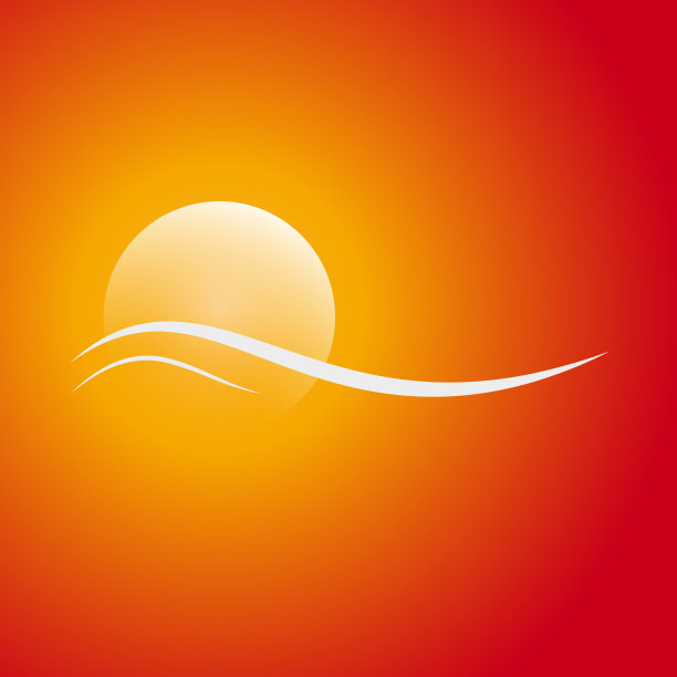 矢量标志在假期日落图片下载