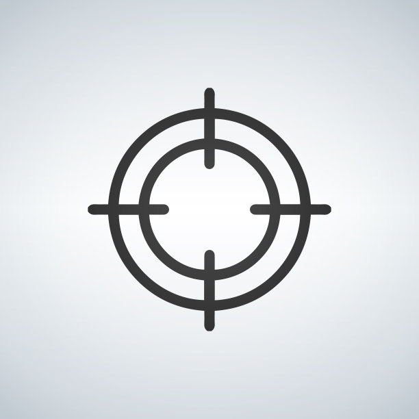 十字准星图标上的白色背景。矢量图图片下载