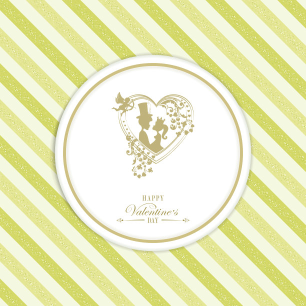 条纹设计与剪影的心图片下载