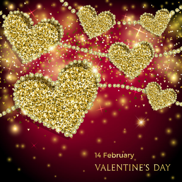 情人节节日闪耀横幅。图片下载