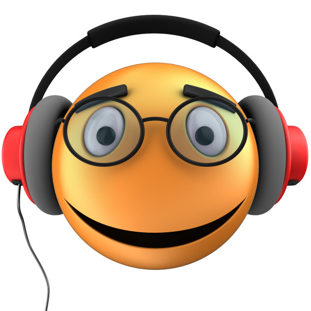 3D橙色表情微笑图片下载