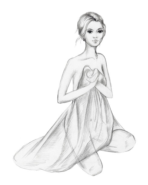 被丝绸覆盖的女孩图片下载