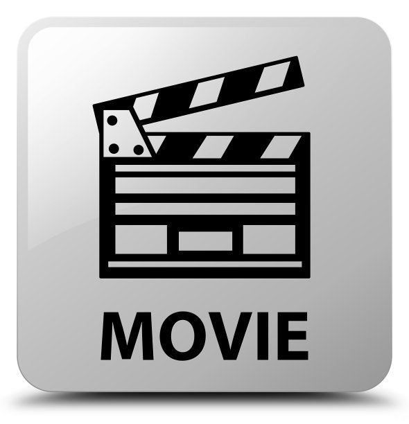 影片(影片剪辑图标)白色正方形按钮图片下载