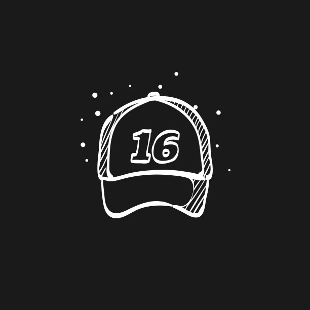 素描图标在黑色运动帽图片下载