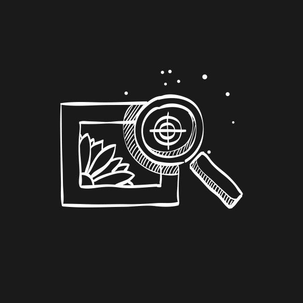 草图图标在黑色印刷质量控制图片下载