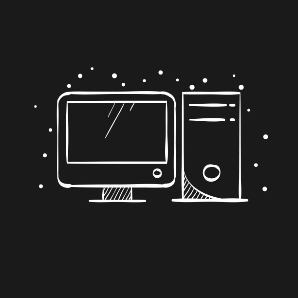 素描图标在黑色-在线教育图片下载