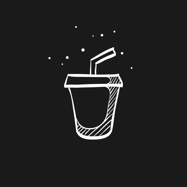 速写图标在黑色-快餐图片下载